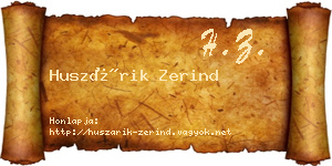 Huszárik Zerind névjegykártya